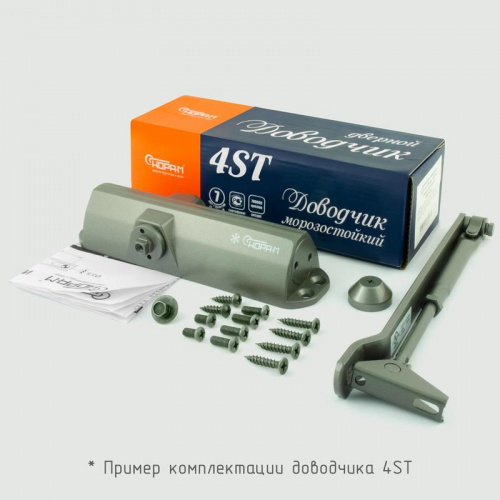 Доводчик дверной морозостойкий НОРА-М 4ST (25-120 кг) серый